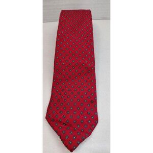 Vintage Chaps Ralph Lauren All Silk Red Blue Geometric Circle Tie 56"x 3"